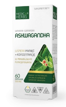 MEDICA HERBS ASHWAGANDHA 500mg 60 kapsułek