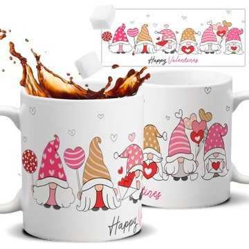 Kubek Biały Prezent Walentynki HAPPY VALENTINE Wz