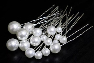 kokówka do włosów ślub srebrna ozdoba perły