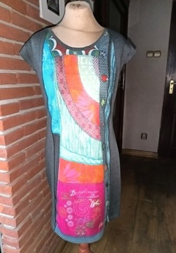 DESIGUAL kobieca kolorowa sukienka 42
