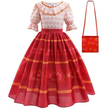 SUKIENKA STRÓJ PRZEBRANIE ENCANTO DOLORES MADRIGAL BAL KARNAWAŁ 98/104