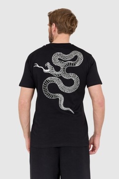 PHILIPP PLEIN Czarny t-shirt z wężem na plecach M