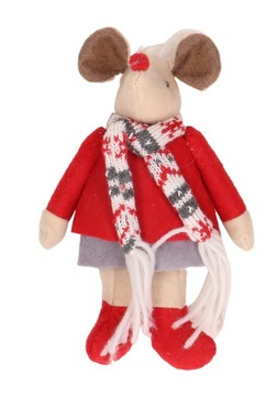 Myszka świąteczna dziewczynka 21cm.