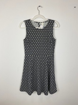 Czarno-Biała sukienka bez rękawów H&M M/38