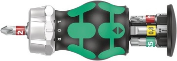 КОМПАКТНАЯ ОТВЕРТКА KRAFTFORM С КОРОТКОЙ ТРЕЩОТКОЙ С 6 БИТАМИ