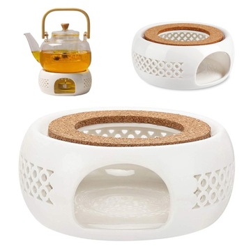PODGRZEWACZ CERAMICZNY DO DZBANKI CZAJNIKA BIAŁY