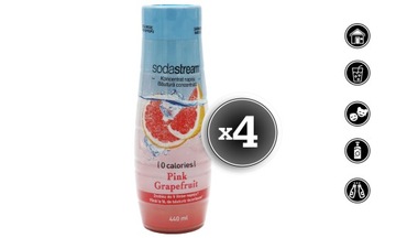 4x КОНЦЕНТРАТ ГРЕЙПФРУТОВОГО СИРОПА SODASTREAM НА 9 Л САТУРАТОР НАПИТКОВ с 440 мл