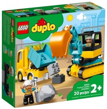 LEGO DUPLO 10931 CIĘŻARÓWKA I KOPARKA GĄSIENICOW..