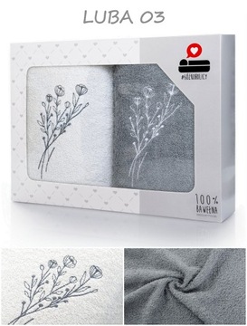 Комплект хлопковых полотенец в подарок, 2 шт, 50х100 БОЛЬШИЕ, с польской вышивкой