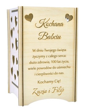 LAMPKA LED STATUETKA PREZENT - DZIEŃ BABCI DZIADKA