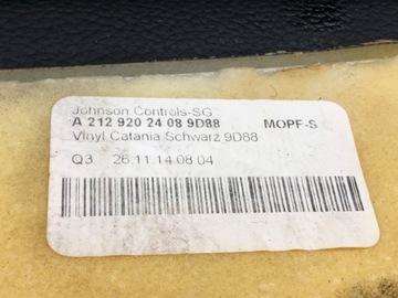 POHOVKA DRUHÝ ŘADA MERCEDES S212 KOMBI 09-16 SEDADLO STŘEDNÍ