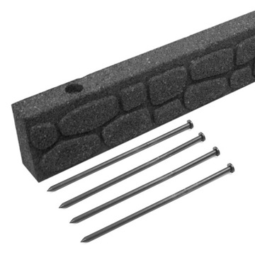 Obrzeże Trawnikowe Palisada ogrodowa PEŁNA krawężnik border 4 kotwy 120 cm