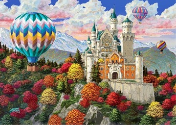 Drewniane Puzzle z figurkami - Zamek Neuschwanstei