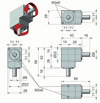 УГЛОВАЯ ПЕРЕДАЧА FIAMA 66/4-A-R 1/2 ММ