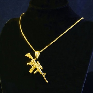 Ожерелье-цепочка в стиле панк-пистолет в стиле милитари с винтовкой