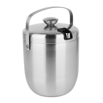 КОНТЕЙНЕР ДЛЯ ЛЬДА SATIN STEEL БОЛЬШОЙ, ведро 2,8 л + щипцы