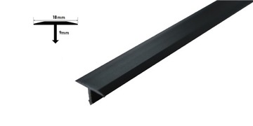 Listwa T (teownik) 18mm a55 EFFECTOR Czarny 250cm