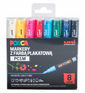 Zestaw markerów UNI Posca PC1M 8 szt