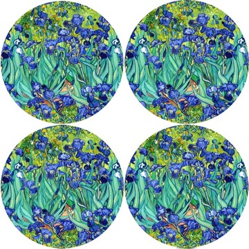 Zestaw 4 filcowych podkładek na stół, ławę - 4D - z nadrukiem - IRISES
