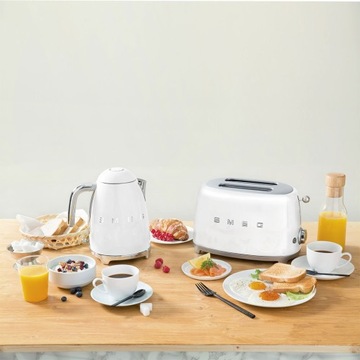Smeg - Тостер на 2 ломтика, белый TSF01WHEU