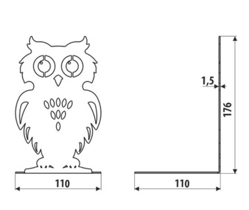 Подставка для книг декоративная СОВА черная