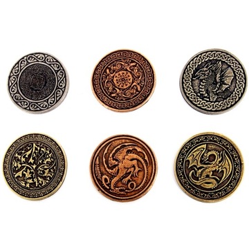 ZESTAW 24 SMOCZYCH METALOWYCH MONET LARP RPG