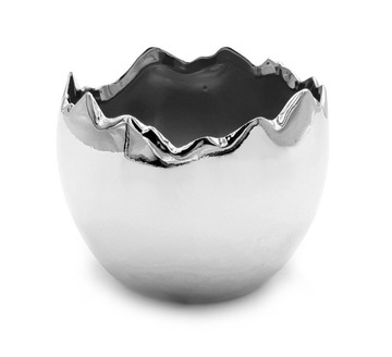 Osłonka jajko Wielkanoc doniczka skorupka srebrna