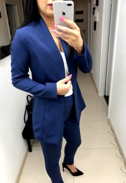 КОСТЮМ ЖЕНСКИЙ, куртка, брюки, ТЕМНО-СИНИЙ XL