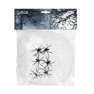 PAJĘCZYNA BIAŁA 100G + 6 PAJĄKÓW HALLOWEEN 74416