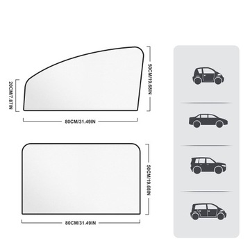 РОЛЛЕТНИЦЫ-СОЛНЦЕЗАНИЦЫ ДЛЯ ОКОН АВТОМОБИЛЯ, 4 шт.