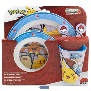 НАБОР ДЛЯ ЗАВТРАКА POKEMON 5в1 ТАРЕЛКА, ЧАШКА, КРУЖКА