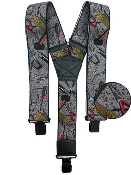 Szare szerokie szelki do spodni w narzędzia T19