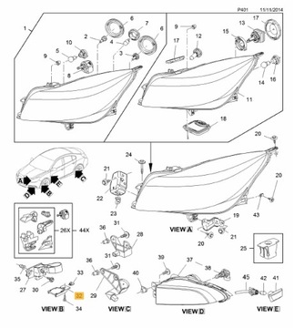 PŁYTKA POZIOMOWANIA ŚWIATEŁ KSENON OPEL INSIGNIA
