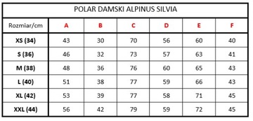 POLAR DAMSKI ALPINUS SILVIA r. 34 XS PolarTec 100