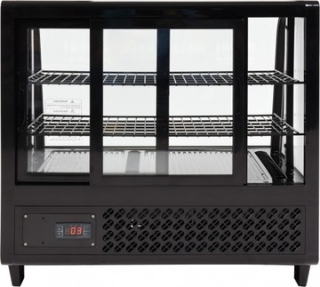 ХОЛОДИЛЬНАЯ ВИТРИНА ДЛЯ ТОРТОВ, ДЕСЕРТОВ, 100Л, ЧЕРНАЯ
