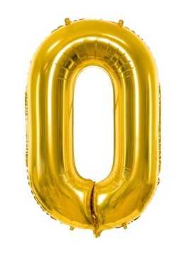 Duży Balon Foliowy Złoty Cyfra 0 Dekoracja na Urodziny 86 cm