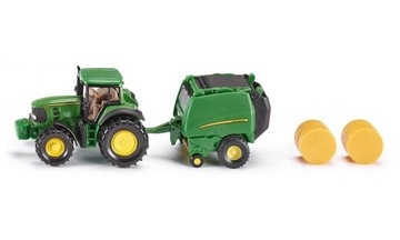 SIKU 16 - TRAKTOR JOHN DEERE Z PRASĄ S1665
