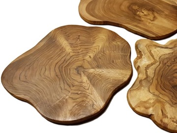 Plaster Drewna Tik 40cm Deska Podkładka Kuchenna na Stół Lite Drewno TEAK