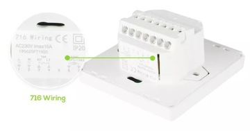 ЧЕРНЫЙ КОМНАТНЫЙ ТЕРМОСТАТ ЖК-ПАНЕЛЬ 16А WIFI TUYA