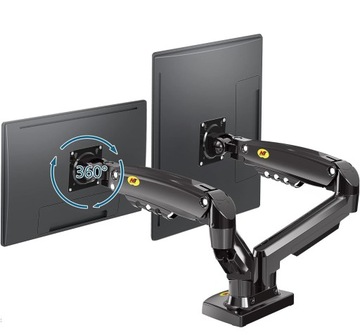 НАСТОЛЬНЫЙ ДЕРЖАТЕЛЬ ГАЗОВАЯ ПРУЖИНА ДЛЯ 2 МОНИТОРОВ 17–27 ФУТОВ