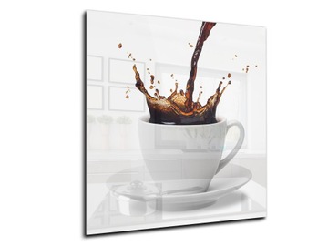 panel szklany między meble dekor 50x55 kawa