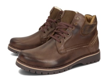 TRZEWIKI MĘSKIE BUTY OCIEPLANE SKÓRA 885 BRĄZ 45