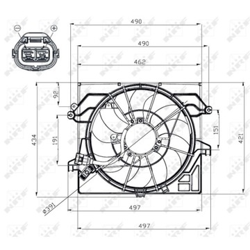 VENTILÁTOR CHLADIČŮ HYUNDAI VELOSTER 12-17 1.6