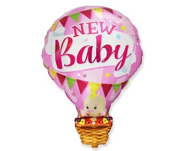Balon foliowy New baby Narodziny Dziewczynka róż