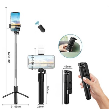 ПАЛКА ДЛЯ СЕЛФИ ФОТОПАЛКА ШТАТИВ ПУЛЬТ BLUETOOTH СВЕТОДИОДНАЯ РУЧКА