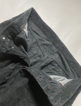 Levi's 401 STRAUSS LEVIS czarne Spodnie sztruksy W 34 L 35