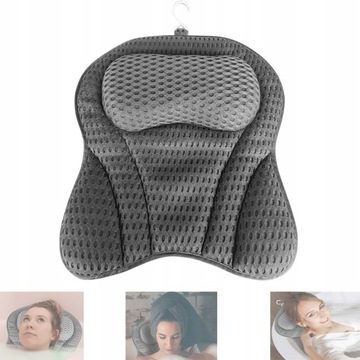 ПОДУШКА ДЛЯ ВАННЫ С ПРИСОСАМИ, СЕРЫЙ