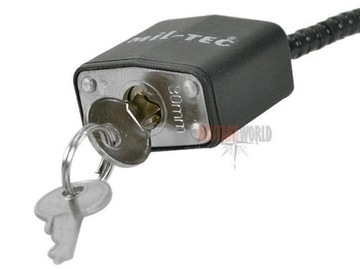 Замок навесной с тросом 38 см MIL-TEC ПРОТИВОУГОННАЯ БЕЗОПАСНОСТЬ Сталь