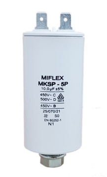 Kondensator rozruchowy silnika 10uF 450V MIFLEX s.