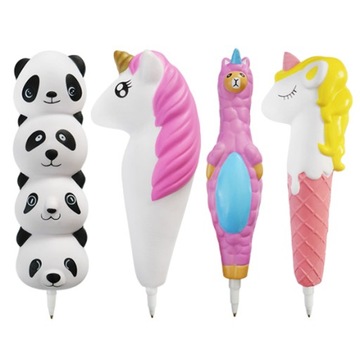 Długopis squishy zapachowy panda jednorożec 12 szt